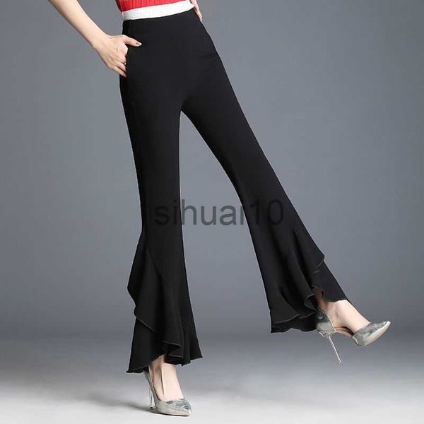 women's pants capris summer thin woman chiffon trousers office lady fashion pocket high waist elastic splicing loose black female flare, Black;white
women's pants capris summer thin woman chiffon trousers office lady fashion pocket high waist elastic splicing loose black female flare, Black;white