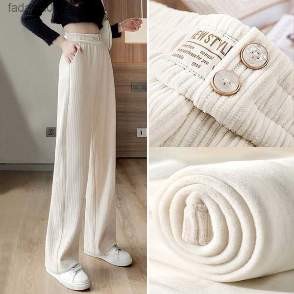 winter simplicity buttons solid color high waist fleece wide leg women clothing allmatch pocket loose elastic waist pants femme l230621, Black;white
winter simplicity buttons solid color high waist fleece wide leg women clothing allmatch pocket loose elastic waist pants femme l230621, Black;white