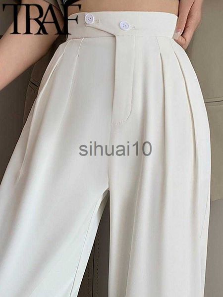 women's pants capris traf 2023 spring fall women straight pants casual vintage high waist ladies suit wide leg pant female chic white t, Black;white
women's pants capris traf 2023 spring fall women straight pants casual vintage high waist ladies suit wide leg pant female chic white t, Black;white