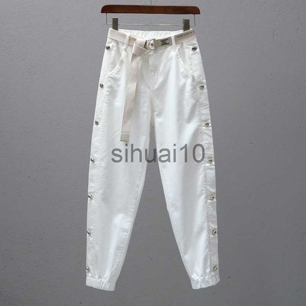 women's pants capris spring autumn pants women elastic waist casual thin pants with belt high waist white pants autumn female harem tro, Black;white
women's pants capris spring autumn pants women elastic waist casual thin pants with belt high waist white pants autumn female harem tro, Black;white