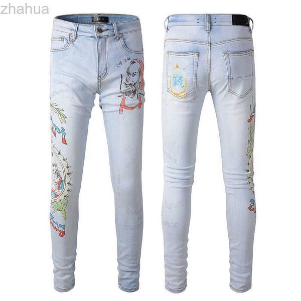 designer 2023ss mens jeans hip-hop fashion zipper hole wash jean pants retro torn fold stitching men design motorcycle riding cool slim pant, Blue
designer 2023ss mens jeans hip-hop fashion zipper hole wash jean pants retro torn fold stitching men design motorcycle riding cool slim pant, Blue