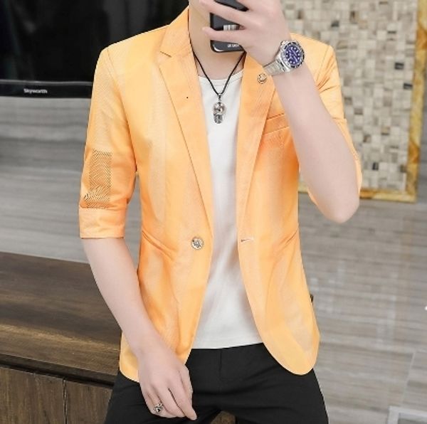men's suits blazers summer mens fashion thin single breasted buckle jacket slim fit small suit casual coat 230705, White;black
men's suits blazers summer mens fashion thin single breasted buckle jacket slim fit small suit casual coat 230705, White;black