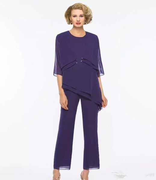 new purple mother of the bride pant suits with jacket chiffon wedding guest dress outfit plus size garment formal evening ju3432067, Black;red
new purple mother of the bride pant suits with jacket chiffon wedding guest dress outfit plus size garment formal evening ju3432067, Black;red