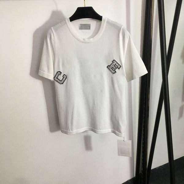knit tee fashion blouse for women designer short sleeve round neck casual knitwear clothes summer letter shirts vacation daily casual date, White
knit tee fashion blouse for women designer short sleeve round neck casual knitwear clothes summer letter shirts vacation daily casual date, White
