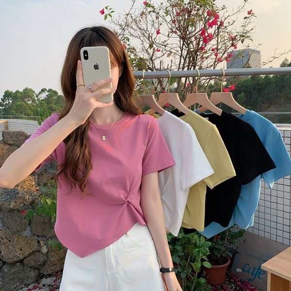 fashion summer t shirt women short sleeve high waist tshirt short irregular short sleeve tees woman wear, White
fashion summer t shirt women short sleeve high waist tshirt short irregular short sleeve tees woman wear, White