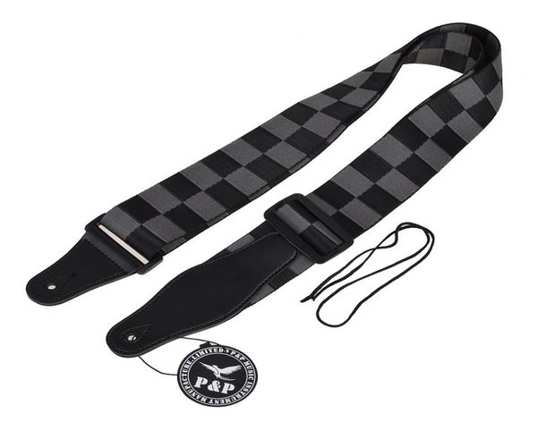 acoustic electric guitar strap woven black gray checkerboard nylon leather ends6312655
acoustic electric guitar strap woven black gray checkerboard nylon leather ends6312655