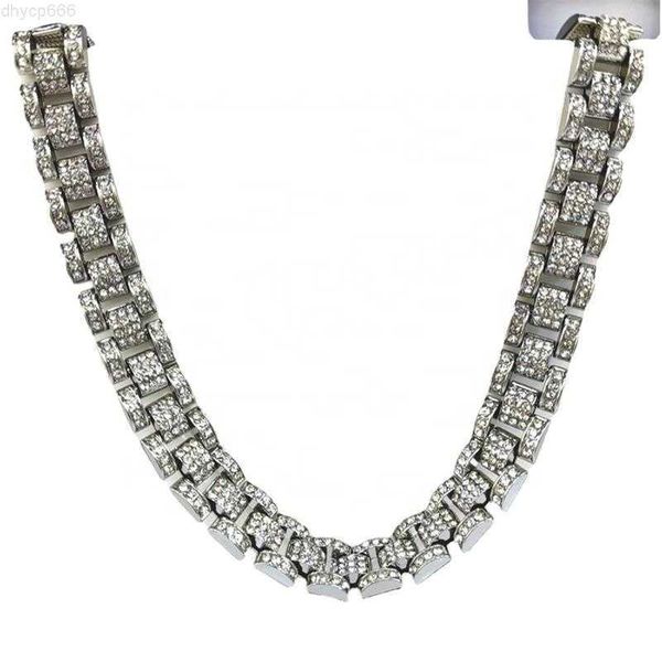 stock hip hop iced out jewelry alloy and diamond 16mm watch chain choker necklace, Silver
stock hip hop iced out jewelry alloy and diamond 16mm watch chain choker necklace, Silver