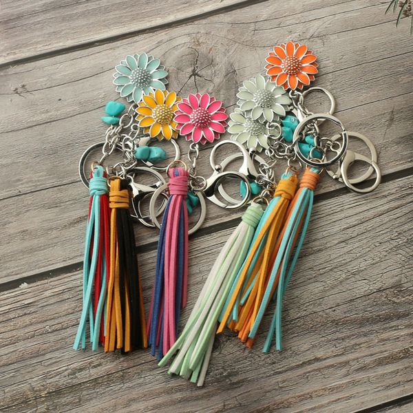 luminous sunflower pendant keychain natural stone tassel keychains women's bag decoration keyring key chains, Silver
luminous sunflower pendant keychain natural stone tassel keychains women's bag decoration keyring key chains, Silver
