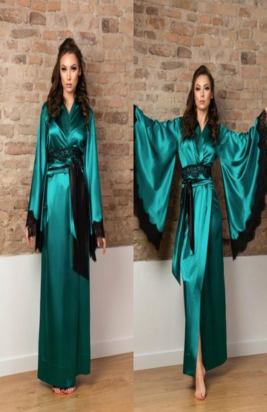 vneck women bathrobes long sleeve satin silk lace bridal robe floorlength women lingerie nightgown pajamas sleepwear housew1272660, White;pink
vneck women bathrobes long sleeve satin silk lace bridal robe floorlength women lingerie nightgown pajamas sleepwear housew1272660, White;pink