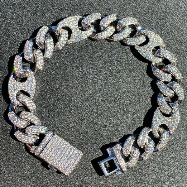men's cuban link hip hop moissanite diamond bracelet 14k gold plated bling jewelry hip hop iced out diamond bracelet, Silver
men's cuban link hip hop moissanite diamond bracelet 14k gold plated bling jewelry hip hop iced out diamond bracelet, Silver