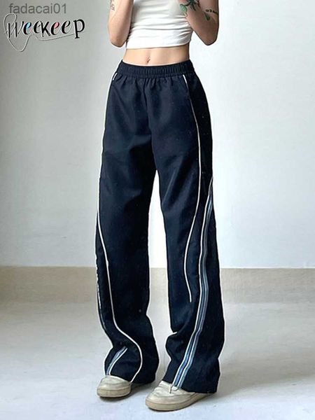 weekeep y2k streetwear casual pants women elastic high rise side striped print sweatpants basic hip hop fashion jogging trousers l230621, Black;white
weekeep y2k streetwear casual pants women elastic high rise side striped print sweatpants basic hip hop fashion jogging trousers l230621, Black;white