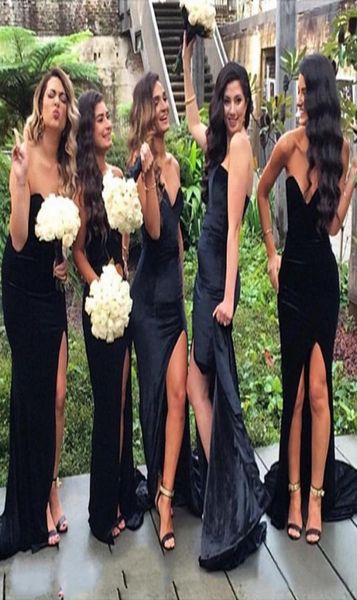 2016 black velvet sweetheart mermaid bridesmaid dresses long side split long maid of honor gowns plus size custom made 3622948, White;pink
2016 black velvet sweetheart mermaid bridesmaid dresses long side split long maid of honor gowns plus size custom made 3622948, White;pink