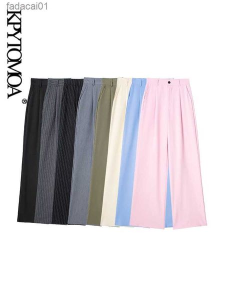 kpytomoa women fashion side pockets front darts full length pants vintage high waist zipper fly female trousers mujer l230621, Black;white
kpytomoa women fashion side pockets front darts full length pants vintage high waist zipper fly female trousers mujer l230621, Black;white