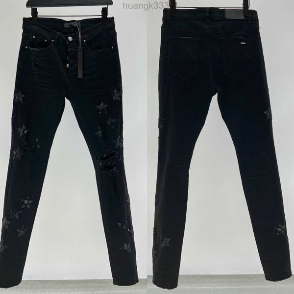 designer mens jeans star ripped jean man slim jeans casual zipper trousers for male stretch trouser cashew flower patch hip hop denim pants, Blue
designer mens jeans star ripped jean man slim jeans casual zipper trousers for male stretch trouser cashew flower patch hip hop denim pants, Blue