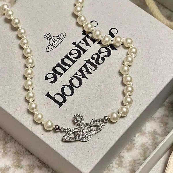 designers jewelry necklace high order saturn vivian pearl necklace women's saturn classic collar chain with diamonds fashion neckwear, Silver
designers jewelry necklace high order saturn vivian pearl necklace women's saturn classic collar chain with diamonds fashion neckwear, Silver