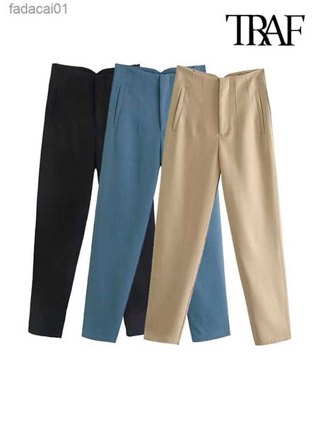 traf women chic fashion with seam detail office wear pants vintage high waist zipper fly female ankle trousers mujer l230621, Black;white
traf women chic fashion with seam detail office wear pants vintage high waist zipper fly female ankle trousers mujer l230621, Black;white
