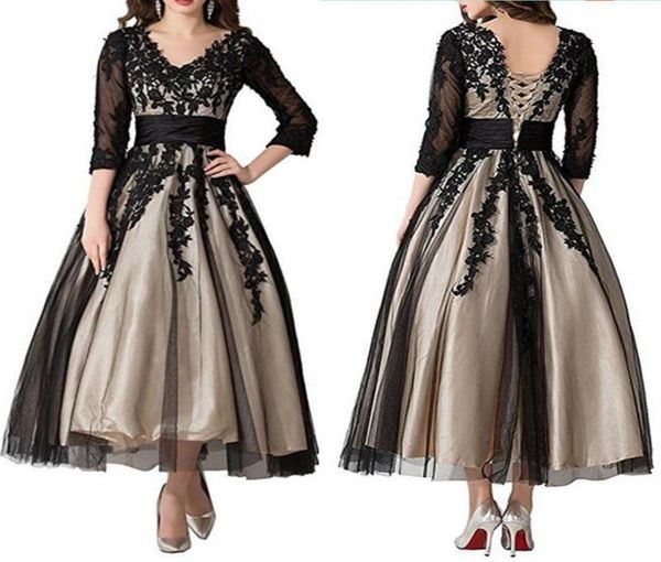 34 long sleeve black lace mother of the bride dress ankle length v neck champagne lining wedding guest dress special occasion6171089, Black;red
34 long sleeve black lace mother of the bride dress ankle length v neck champagne lining wedding guest dress special occasion6171089, Black;red