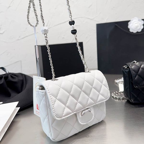 silver love chain mini women shoulder bag leather quilted classic flap crossbody designer bag black and white luxury handbag shopping travel
silver love chain mini women shoulder bag leather quilted classic flap crossbody designer bag black and white luxury handbag shopping travel