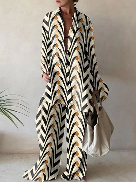 women s two piece pants elegant summer stripes shirt set women loose long sleeve blouses matching wide trousers suit casual 2 pant 230705, White
women s two piece pants elegant summer stripes shirt set women loose long sleeve blouses matching wide trousers suit casual 2 pant 230705, White