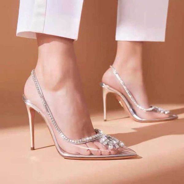 lady sandals heels baotou women's summer fashion rhinestone large pointed back hollow transparent high 230615, Black
lady sandals heels baotou women's summer fashion rhinestone large pointed back hollow transparent high 230615, Black