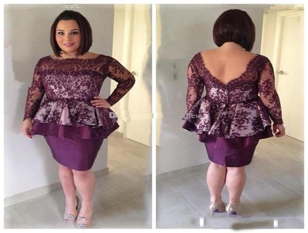 plus size elegant lace knee length mother of the bride dresses peplum bateau long sleeves mother dresses short party formal gown5775233, Black;red
plus size elegant lace knee length mother of the bride dresses peplum bateau long sleeves mother dresses short party formal gown5775233, Black;red