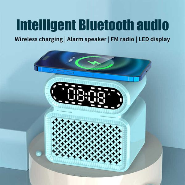 Image of Portable Speakers Digital Alarm Clock Bluetooth Speaker 10W Wireless with Time Display Support Disk Card AUX Play R230705