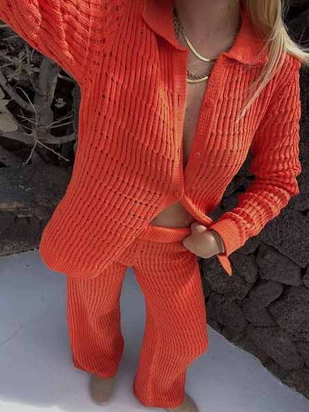 women s two piece pants 2023 winter solid knit set casual single breasted shirt wide leg suits y2k high street sweater 230705, White
women s two piece pants 2023 winter solid knit set casual single breasted shirt wide leg suits y2k high street sweater 230705, White