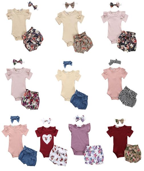 13stylebaby clothes girls solid rompers bowknot headband floral shorts 3pcsset outfits kids jumpsuit flower shorts hairband s8395513, White 
13stylebaby clothes girls solid rompers bowknot headband floral shorts 3pcsset outfits kids jumpsuit flower shorts hairband s8395513, White