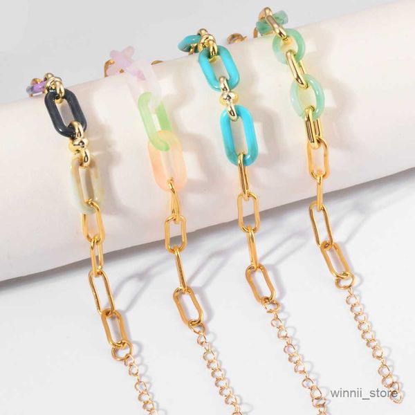 charm bracelets new chain bracelet stainless steel for women colorful bangles fashion jewelry gift r230705, Golden;silver
charm bracelets new chain bracelet stainless steel for women colorful bangles fashion jewelry gift r230705, Golden;silver
