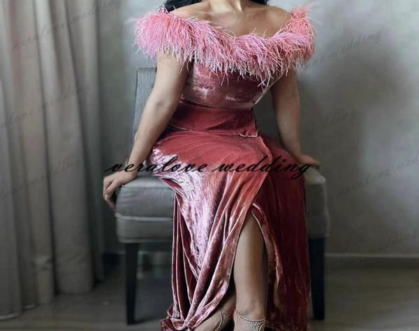 pink velvet african prom dress with feather side split formal evening party gowns off the shoulder vestidos de noite4767612, Black
pink velvet african prom dress with feather side split formal evening party gowns off the shoulder vestidos de noite4767612, Black