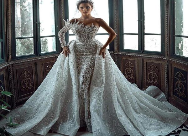 more pearls one shoulder mermaid wedding dresses luxurious lace appliques bridal gown custom made with detachable train robes de m2042176, White
more pearls one shoulder mermaid wedding dresses luxurious lace appliques bridal gown custom made with detachable train robes de m2042176, White