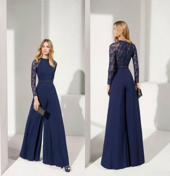 elegant navy jumpsuits evening dresses 2020 jewel long sleeves lace chiffon evening gowns floor length a line mother of the bride 4134617, Black;red
elegant navy jumpsuits evening dresses 2020 jewel long sleeves lace chiffon evening gowns floor length a line mother of the bride 4134617, Black;red
