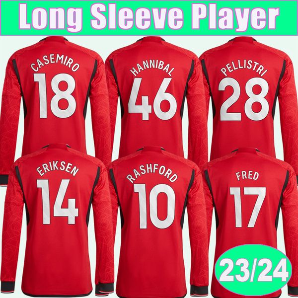 2023 24 rashford player version soccer jerseys long sleeve hannibal fred garnacho b. fernandes sancho martinez home red football shirt short, Black;yellow
2023 24 rashford player version soccer jerseys long sleeve hannibal fred garnacho b. fernandes sancho martinez home red football shirt short, Black;yellow