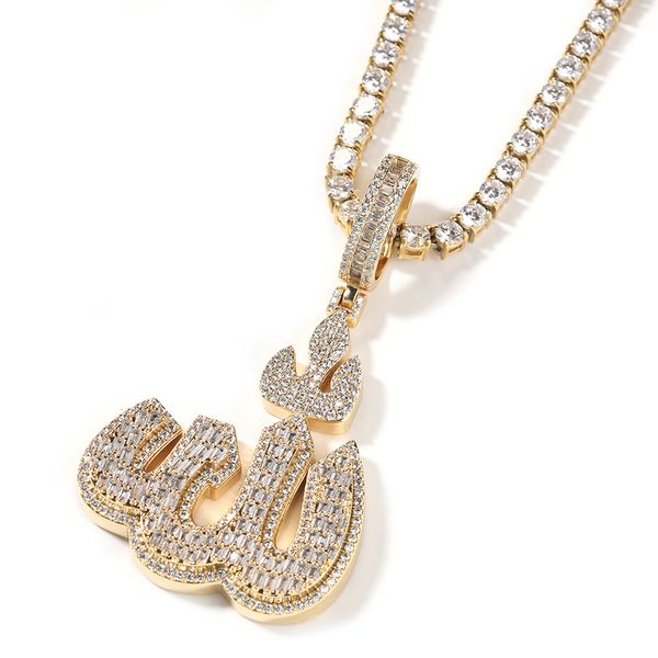 arabic symbol pendant necklace white zircon real gold plated mens jewelry gift, Silver
arabic symbol pendant necklace white zircon real gold plated mens jewelry gift, Silver