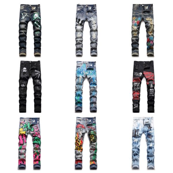 punk retro mens designer jeans blue ripped slim stretch print istressed ripped slim fit motorcycle biker denim men pants
punk retro mens designer jeans blue ripped slim stretch print istressed ripped slim fit motorcycle biker denim men pants