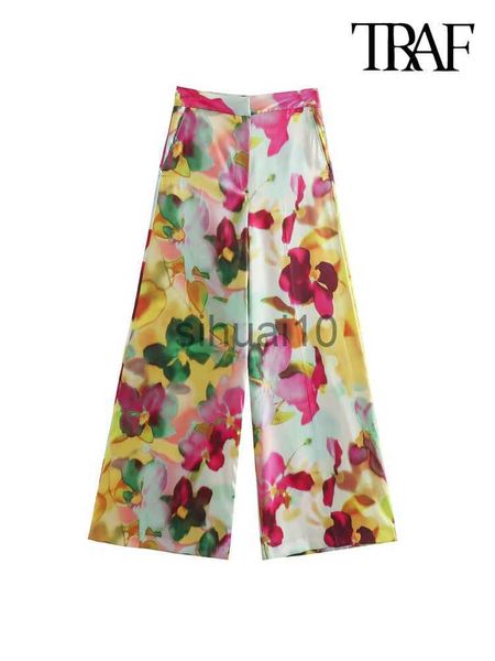 women's pants capris traf women fashion side pockets printed wide leg pants vintage high waist zipper fly female trousers mujer j230705, Black;white
women's pants capris traf women fashion side pockets printed wide leg pants vintage high waist zipper fly female trousers mujer j230705, Black;white