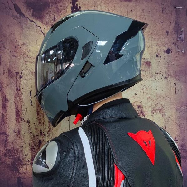 

motorcycle helmets double visors modular flip up helmet dot approved full face casque moto racing casco abatible para