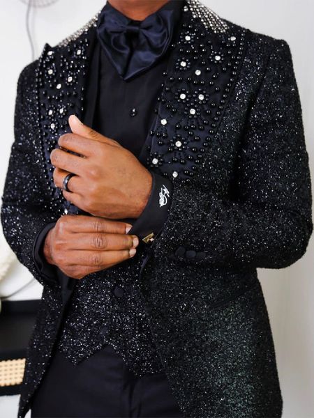 men's suits blazers spaekly men tailormade 3 pieces blazer vest pants one button ed lapel pearlsbeaded diamonds business wedding tailor, White;black
men's suits blazers spaekly men tailormade 3 pieces blazer vest pants one button ed lapel pearlsbeaded diamonds business wedding tailor, White;black