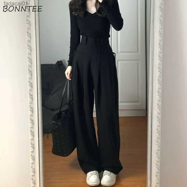 high waist pants women chic office lady wide leg fashion basic allmatch design solid long trousers spring autumn new pantalones l230621, Black;white
high waist pants women chic office lady wide leg fashion basic allmatch design solid long trousers spring autumn new pantalones l230621, Black;white
