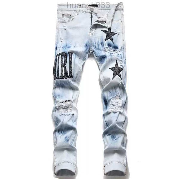 men's designer jeans pants hole casual slim men fashion denim hombre letter star man embroidery patchwork pant for trend brand skinny, Blue
men's designer jeans pants hole casual slim men fashion denim hombre letter star man embroidery patchwork pant for trend brand skinny, Blue