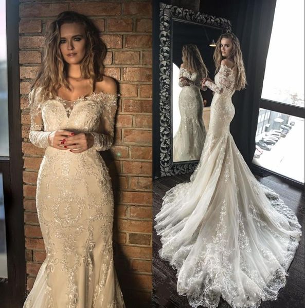 2019 mermaid long sleeves wedding dresses lace appliques off the shoulder bridal gowns court train trumpet vestidos de mariee4173368, White
2019 mermaid long sleeves wedding dresses lace appliques off the shoulder bridal gowns court train trumpet vestidos de mariee4173368, White