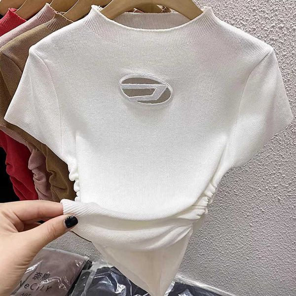 embroidered hollowed out knitted t-shirt with a niche design sense. high edition pure and spicy girl style slim fitting short sleeved versat, White
embroidered hollowed out knitted t-shirt with a niche design sense. high edition pure and spicy girl style slim fitting short sleeved versat, White