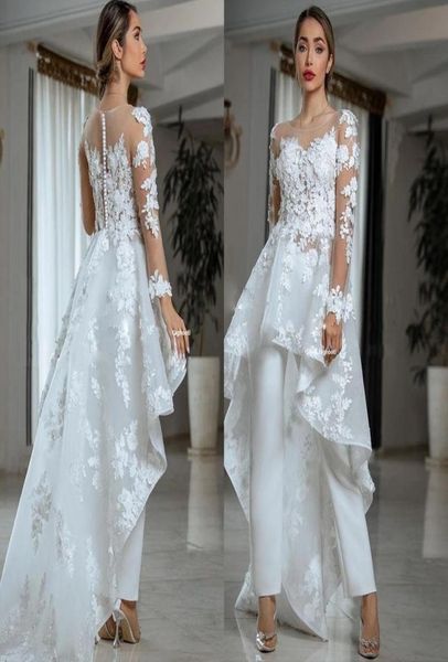 illusion long sleeve wedding dress jumpsuit with train sheer oneck lace floral country bohemian beach lesbian bridal dress p2912529, White
illusion long sleeve wedding dress jumpsuit with train sheer oneck lace floral country bohemian beach lesbian bridal dress p2912529, White
