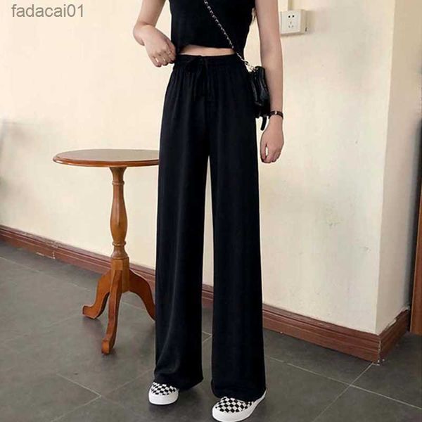 wide leg pants women pure black laceup korean style loose leisure high waists female spring long daily trousers streetwear fall l230621, Black;white
wide leg pants women pure black laceup korean style loose leisure high waists female spring long daily trousers streetwear fall l230621, Black;white