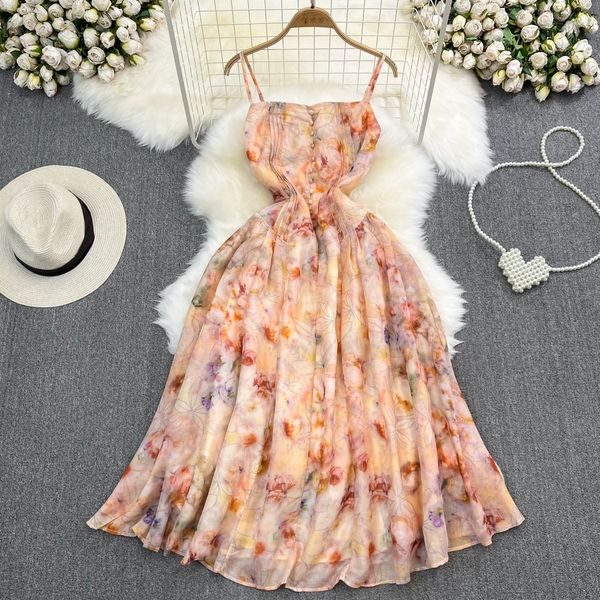 beach vacation strap long dress gentle style super immortal sen series waist slim sleeveless a-line fragmented chiffon dress, Black;gray
beach vacation strap long dress gentle style super immortal sen series waist slim sleeveless a-line fragmented chiffon dress, Black;gray