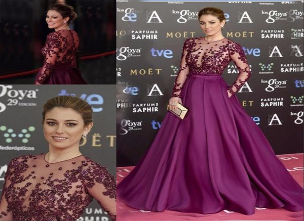 women purple long sleeve prom dresses formal party gowns sheer jewel neck illusion satin a line 3d flowers pearls celebrity with p6206188, Black
women purple long sleeve prom dresses formal party gowns sheer jewel neck illusion satin a line 3d flowers pearls celebrity with p6206188, Black