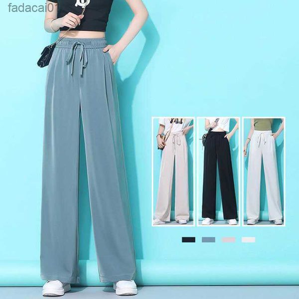 oversize summer thin women solid wide leg pants new fashion loose casual clothing high waist elastic laceup straight trousers l230621, Black;white
oversize summer thin women solid wide leg pants new fashion loose casual clothing high waist elastic laceup straight trousers l230621, Black;white