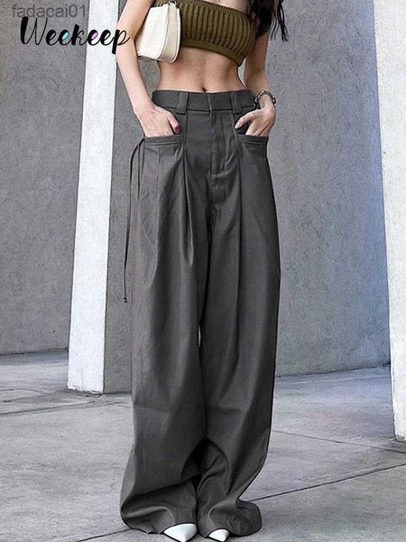 weekeep grey cargo pants korean fashion lace up pocket low rise casual pants women streetwear sweatpants y2k aesthetic trousers l230621, Black;white
weekeep grey cargo pants korean fashion lace up pocket low rise casual pants women streetwear sweatpants y2k aesthetic trousers l230621, Black;white