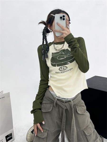 y2k vintage 90s long sleeve t-shirt women harajuku retro graphic print tees slim streetwear hip hop patchwork crop top, White
y2k vintage 90s long sleeve t-shirt women harajuku retro graphic print tees slim streetwear hip hop patchwork crop top, White