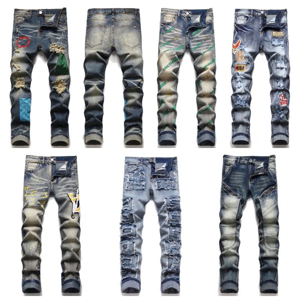 new men jeans designer jean brand man long pants trousers streetwear denim skinny slim straight biker jean for d2 quality, Blue
new men jeans designer jean brand man long pants trousers streetwear denim skinny slim straight biker jean for d2 quality, Blue